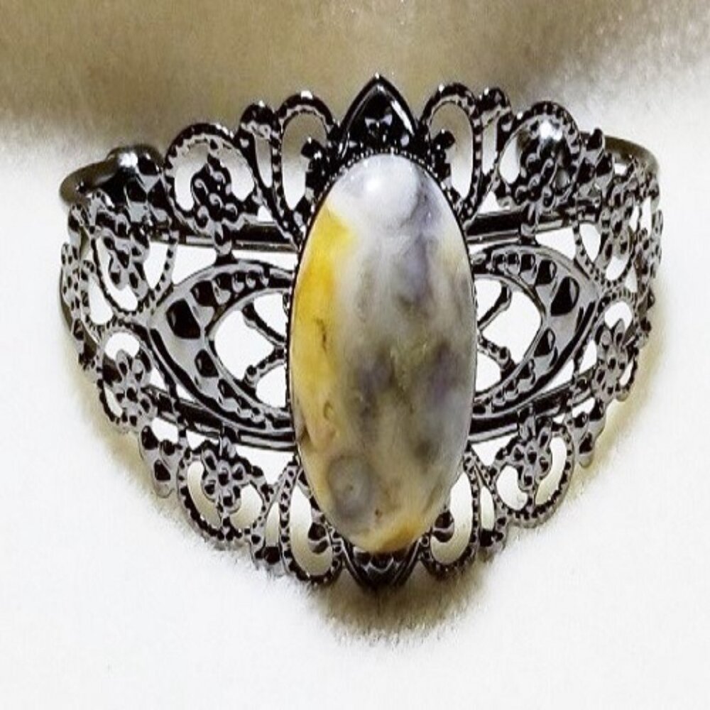 Ocean Jasper Filigree Cuff Bracelet